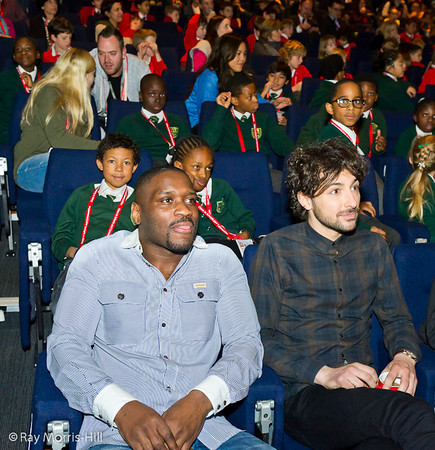 The rapper Lethal Bizzle and DJ Alex Zane at the Olympia Auditorium in London